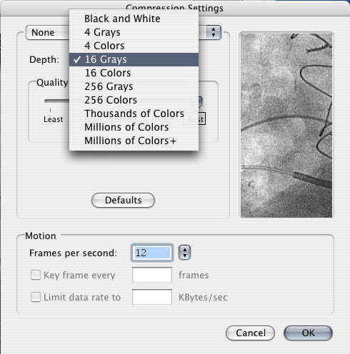 Compression settings
